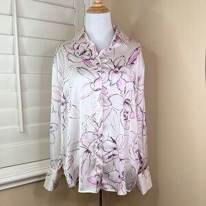 Zara Floral Button Down Shirt